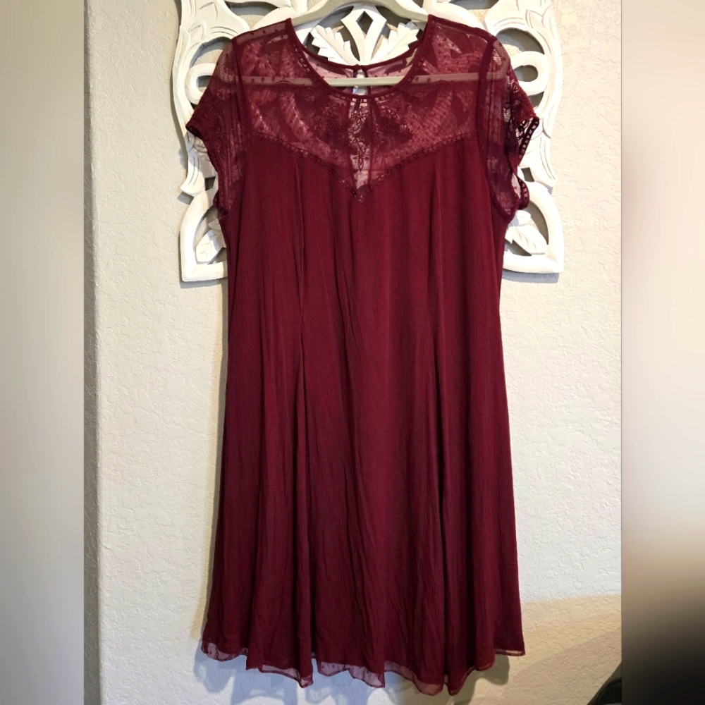 Maroon Boho Dress - 2X